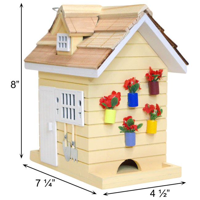 Potting Shed Bird Feeder, Rectangular, Yellow