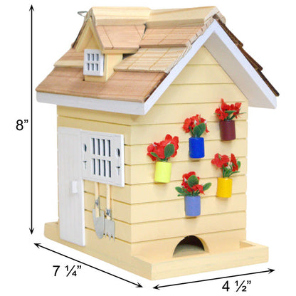 Potting Shed Bird Feeder, Rectangular, Yellow