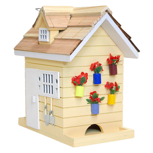 Potting Shed Bird Feeder, Rectangular, Yellow