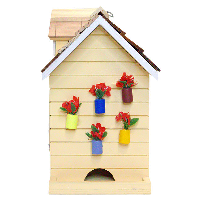 Potting Shed Bird Feeder, Rectangular, Yellow
