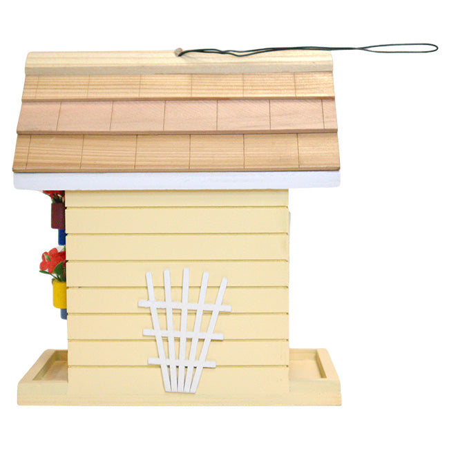 Potting Shed Bird Feeder, Rectangular, Yellow