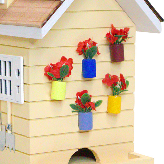 Potting Shed Bird Feeder, Rectangular, Yellow