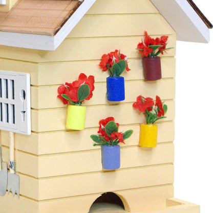 Potting Shed Bird Feeder, Rectangular, Yellow