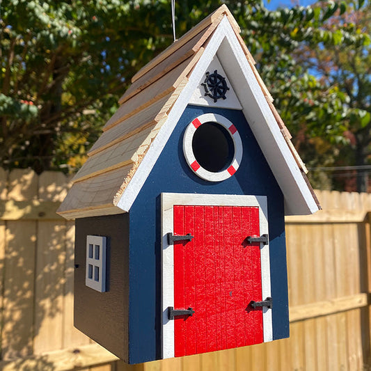 Dockside Cabin Bird House, Blue - BIRDLOVER