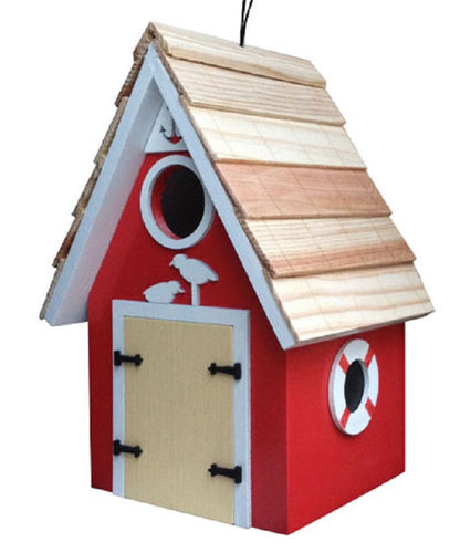 Dockside Cabin Bird House, Red