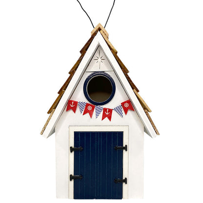 Dockside Cabin Bird House, White