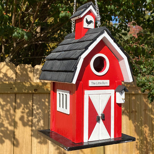 Classic Red Barn Bird House - BIRDLOVER