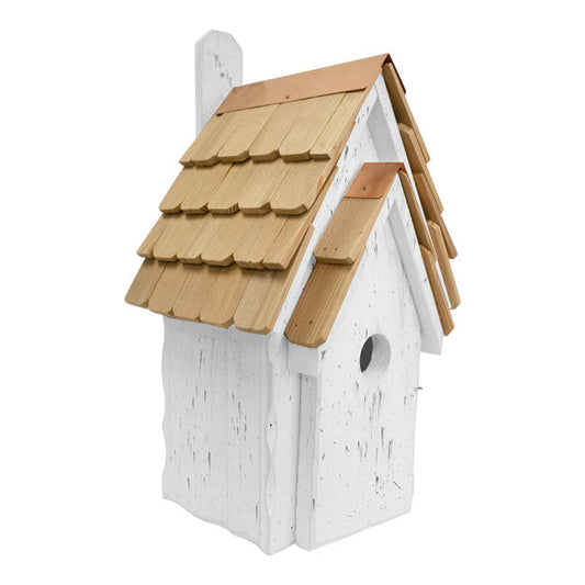 Bluebird Manor Bird House, Antique White - BIRDLOVER