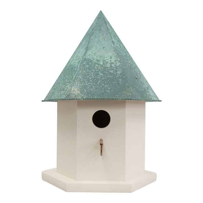 Copper Songbird Deluxe Bird House, Verdigris Roof