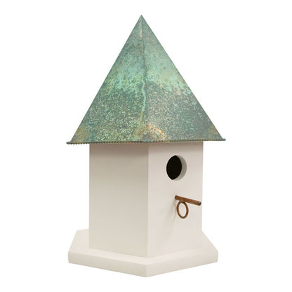 Copper Songbird Deluxe Bird House, Verdigris Roof