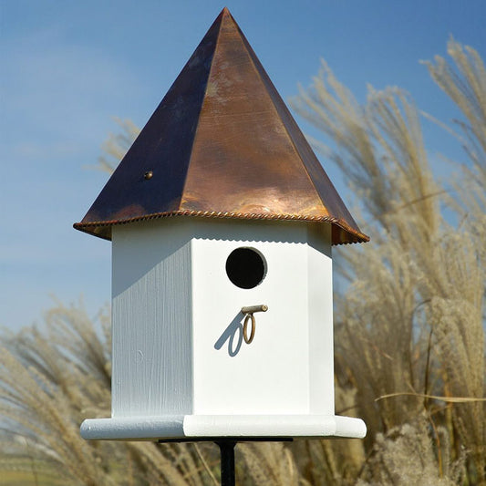Copper Songbird Deluxe Bird House, Brown Roof - BIRDLOVER