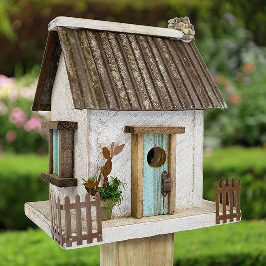 Stone Chimney Bird Cottage, White - BIRDLOVER