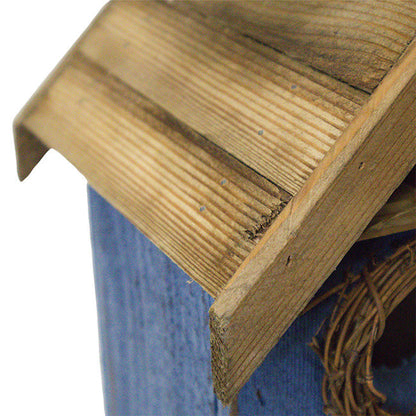 Rustic Wreath Bird Shelter, Blue