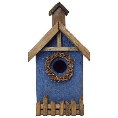 Rustic Wreath Bird Shelter, Blue