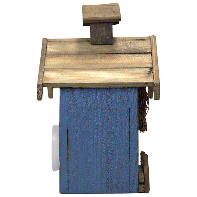 Rustic Wreath Bird Shelter, Blue