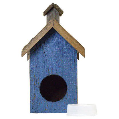 Rustic Wreath Bird Shelter, Blue