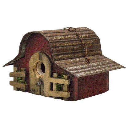 Rounded Red Retreat Bird House