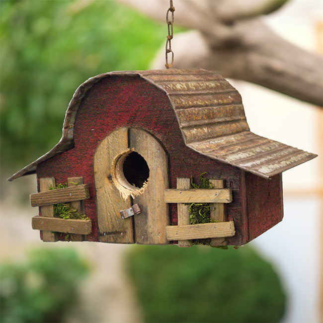 Rounded Red Retreat Bird House