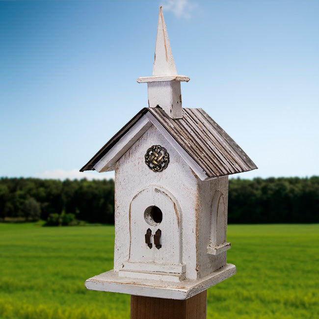 Country Chapel White Bird House