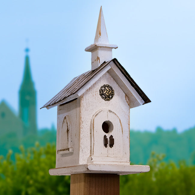 Country Chapel White Bird House