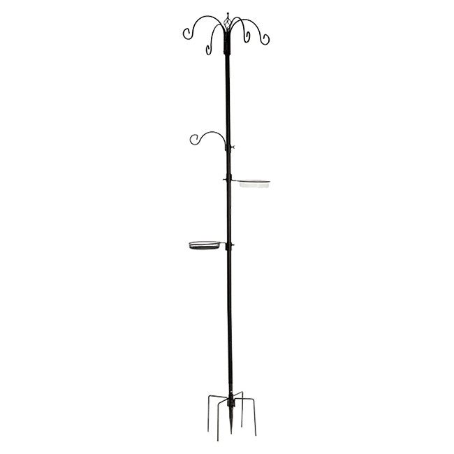 Jester Premium Bird Feeding Station with Feeders, Black, 7'6.5"