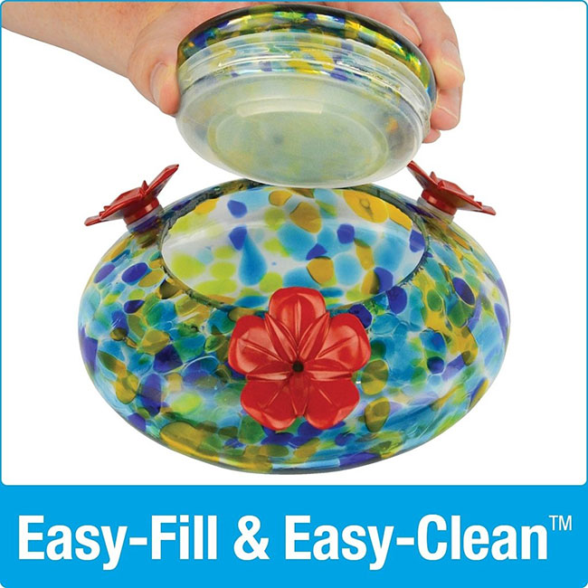 Illuminated Top Glass Hummingbird Feeder, 16 oz