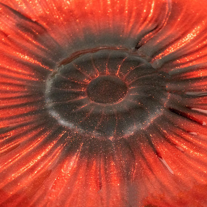 Decorative Glass Poppy Bird Bath and Stand