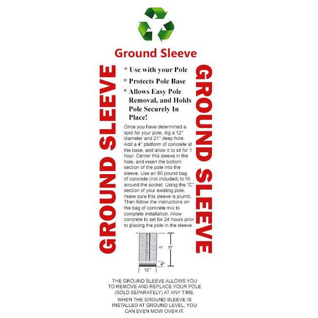 Ground Sleeve for Round Pulley Poles