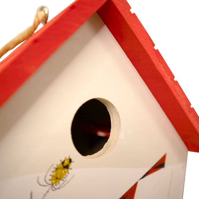 Charley Harper Hanging Bird House, Cardinal Print