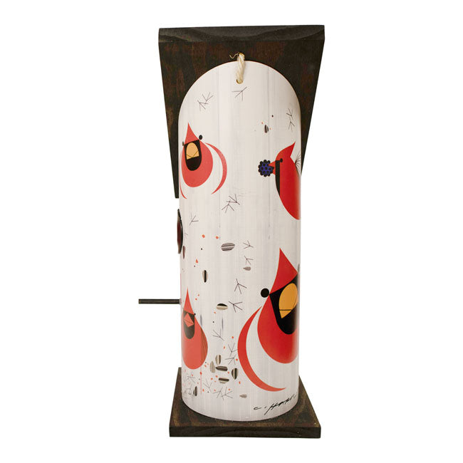 Charley Harper Cardinal Log Hanging Bird House, Large