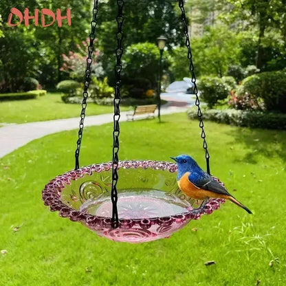 Hanging Bird Bath Bowl — Flower Shape, One or Two Tiers, 4 Colours