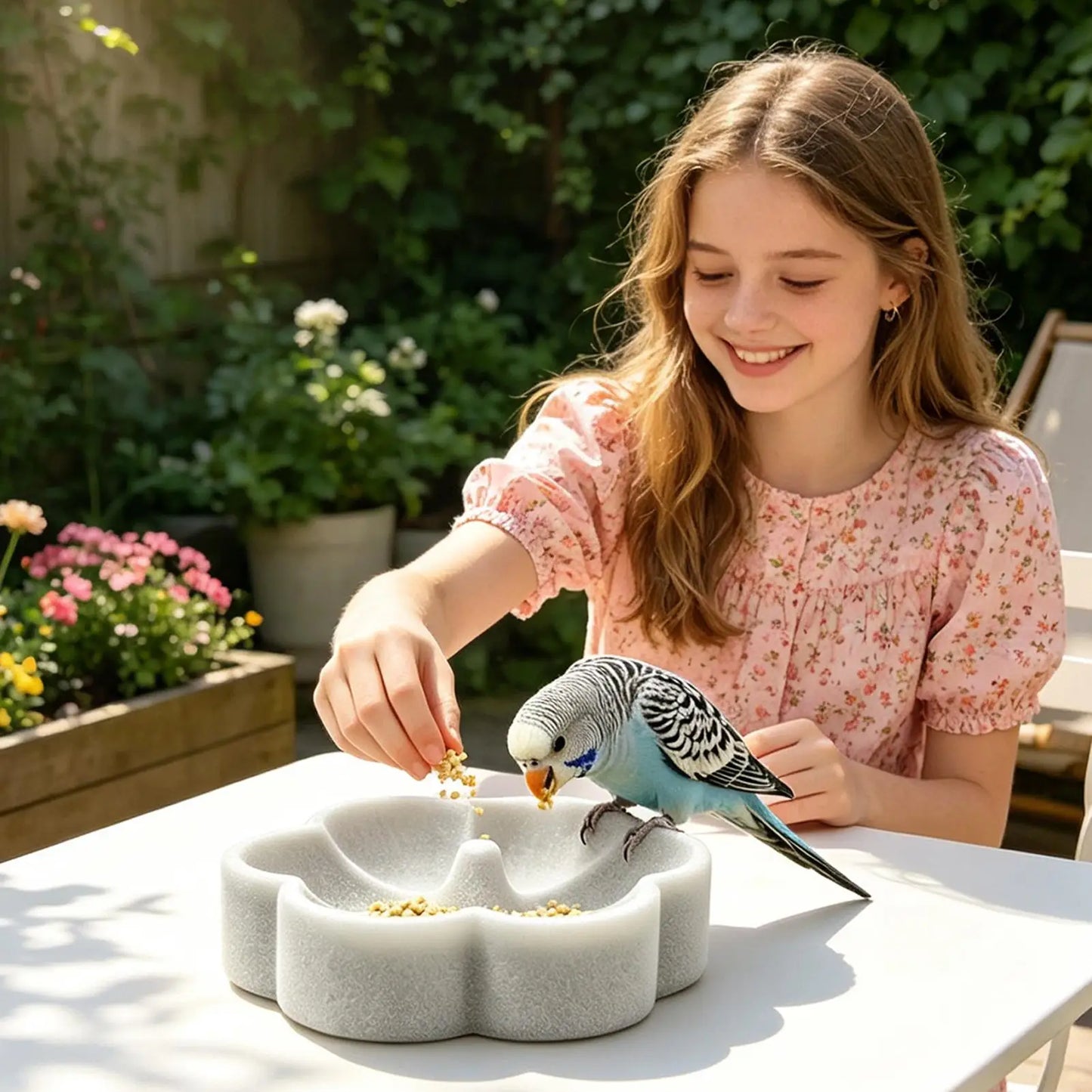 Pumice Bird Feeding Dish — Trims Beaks and Claws While They Eat