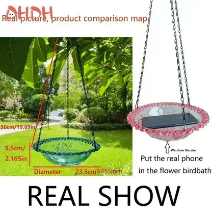 Hanging Bird Bath Bowl — Flower Shape, One or Two Tiers, 4 Colours