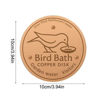 Copper Bird Bath Disk — Keeps Water Clear Without Chemicals
