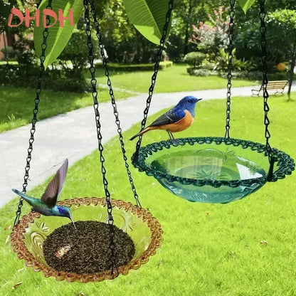 Hanging Bird Bath Bowl — Flower Shape, One or Two Tiers, 4 Colours