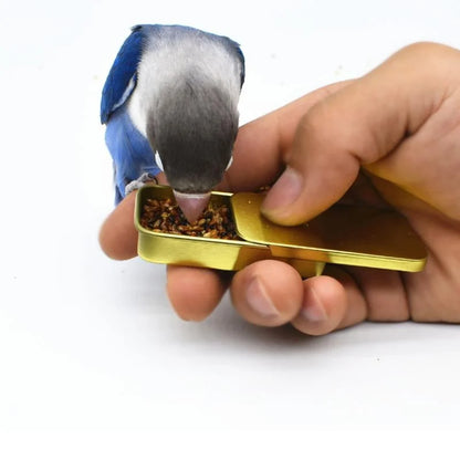 Bird Training Treat Tin — Hinged Pocket Tin for Parrot Training