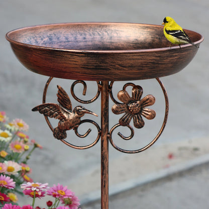 Cast Iron Bird Bath and Feeder — Detachable Garden Bowl