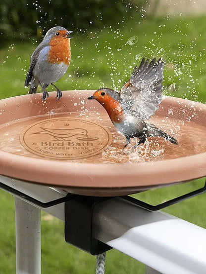 Copper Bird Bath Disk — Keeps Water Clear Without Chemicals