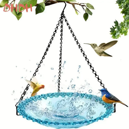 Hanging Bird Bath Bowl — Flower Shape, One or Two Tiers, 4 Colours