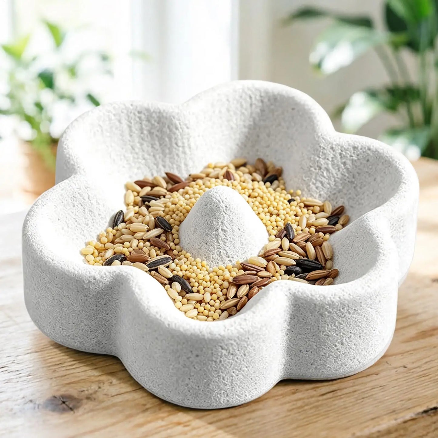 Pumice Bird Feeding Dish — Trims Beaks and Claws While They Eat