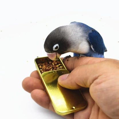 Bird Training Treat Tin — Hinged Pocket Tin for Parrot Training