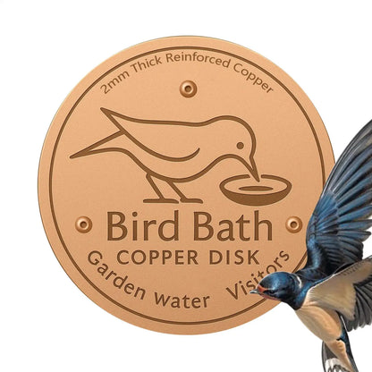 Copper Bird Bath Disk — Keeps Water Clear Without Chemicals