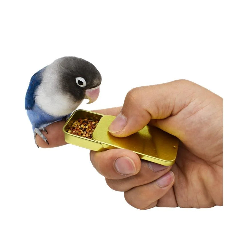 Bird Training Treat Tin — Hinged Pocket Tin for Parrot Training