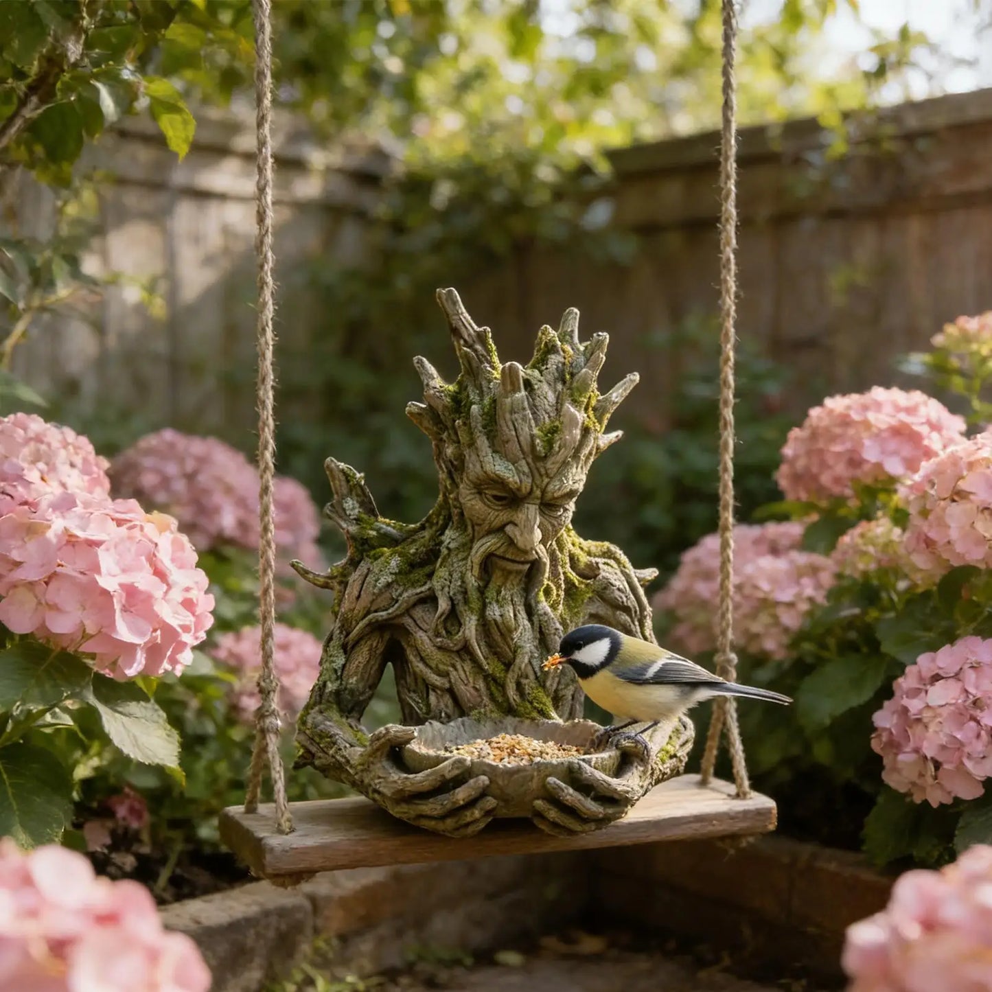 Sculptural Garden Bird Feeder — Modern Tree Design, Balcony Size