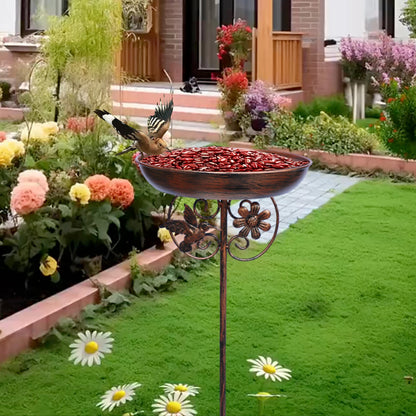 Cast Iron Bird Bath and Feeder — Detachable Garden Bowl