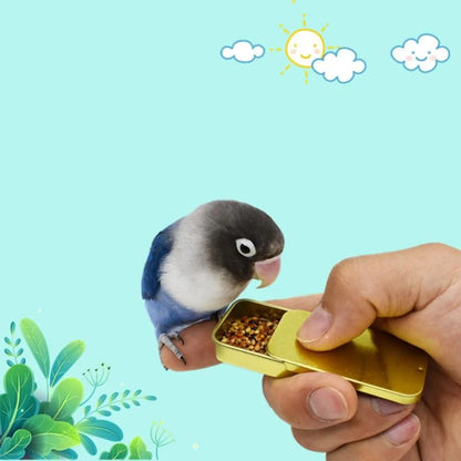 Bird Training Treat Tin — Hinged Pocket Tin for Parrot Training
