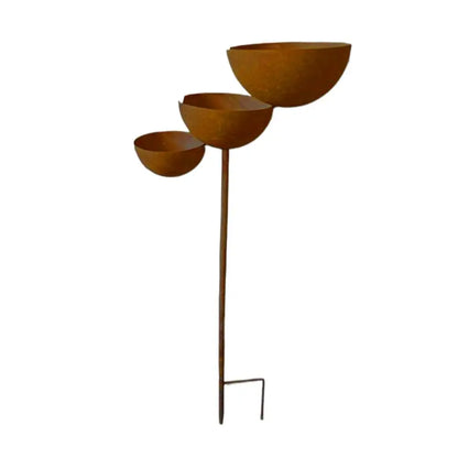 Tiered Bird Bath Stake — 3-Level Rain Collector for Garden Beds