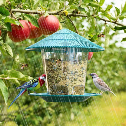 Large Capacity Hanging Bird Feeder — 2.6 lb, Twist-Lock Lid, 3 Colours