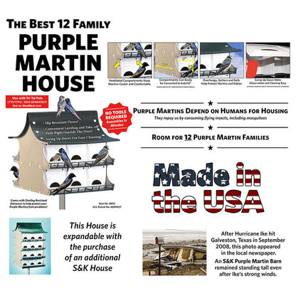 Purple Martin 12 Room House