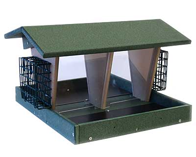 Large Double Hopper Seed and Suet Feeder - BIRDLOVER